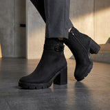 BOTINES STYLO MUJER 20277 SUEDE NEGRO
