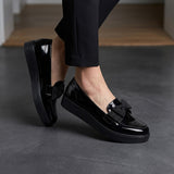 MOCASINES DOMINIQ MUJER 2727 CHAROL NEGRO