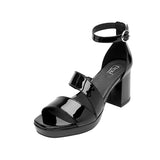 SANDALIAS DAMA FLEXI 123004 CHAROL NEGRO