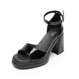 SANDALIAS DAMA FLEXI 127602 CHAROL NEGRO
