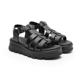 Sandalias Flexi para mujer, color piel negro, corrida 23-26