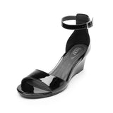 SANDALIAS FLEXI MUJER 128301 CHAROL NEGRO