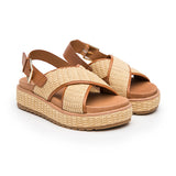 SANDALIAS CASUALES FLEXI MUJER 135502 TEXTIL BEIGE