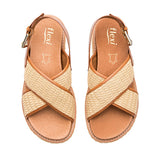 SANDALIAS CASUALES FLEXI MUJER 135502 TEXTIL BEIGE