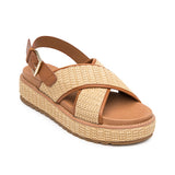 SANDALIAS CASUALES FLEXI MUJER 135502 TEXTIL BEIGE