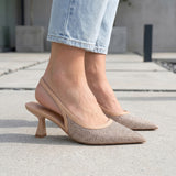TACONES DE FIESTA PARA MUJER PERUGIA 111037 TEXTIL BEIGE