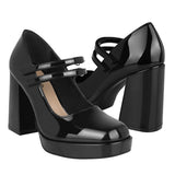 TACONES DAMA STYLO 29202 CHAROL NEGRO