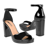 SANDALIAS STYLO MUJER 44101 CHAROL NEGRO