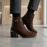 BOTINES STYLO MUJER 399001 SUEDE CAFÉ