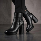 BOTINES STYLO MUJER 255017 SIMIPIEL NEGRO