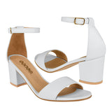 Sandalias Casuales Stylo para mujer, color simipiel blanco, corrida 23-26