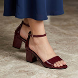 SANDALIAS STYLO MUJER 3008 CHAROL VINO