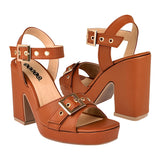 SANDALIAS DAMA STYLO 9023 SIMIPIEL CAFÉ