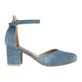 TACONES CASUALES DAMA STYLO 5382 SIMIPIEL AZUL
