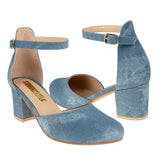 TACONES CASUALES DAMA STYLO 5382 SIMIPIEL AZUL