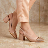 Tacones Stylo para mujer, color charol beige, corrida 23-26