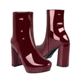 BOTINES STYLO MUJER 7423 CHAROL VINO