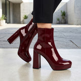 BOTINES STYLO MUJER 7423 CHAROL VINO