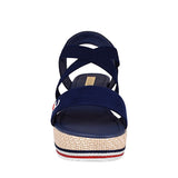 SANDALIAS CASUALES PARA DAMA STYLO 6000 SUEDE AZUL