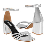 SANDALIAS STYLO MUJER 8035 CHAROL PLATA