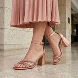 SANDALIAS DE FIESTA STYLO MUJER 8038 SIMIPIEL ORO ROSADO