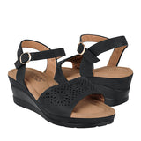 SANDALIAS DAMA COMFORT FIT 26106 SIMIPIEL NEGRO