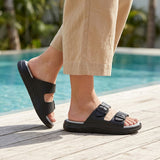 Sandalias Stylo para hombre, color sintetico negro, corrida 23-26