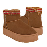BOTINES DE INVIERNO AMBISHOES MUJER 2025 SUEDE CAFÉ