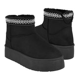 BOTINES DE INVIERNO AMBISHOES MUJER 2025 SUEDE NEGRO