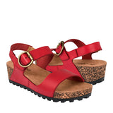 SANDALIAS DAMA STYLO AMALFI SIMIPIEL ROJO