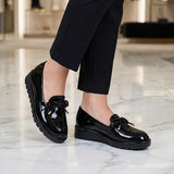 MOCASINES DAMA STYLO 3084 CHAROL NEGRO