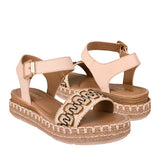 SANDALIAS STYLO MUJER ML-8510 TEXTIL BEIGE