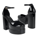 TACONES FOREVER MUJER TWICE-13 CHAROL NEGRO