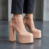 TACONES FOREVER MUJER TWICE-13 CHAROL BEIGE