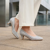 TACONES DE FIESTA MUJER DELICACY JEMMA-31 TEXTIL PLATA