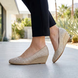 TACONES DE FIESTA MUJER FOREVER FISHER-4 TEXTIL ORO