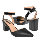 TACONES STYLO MUJER PL03 CHAROL NEGRO