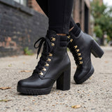 BOTINES STYLO MUJER 5604 SIMIPIEL NEGRO