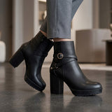 BOTINES STYLO MUJER 5605 SIMIPIEL NEGRO