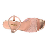 SANDALIAS DE FIESTA STYLO MUJER 0600 TEXTIL ORO/ROSADO