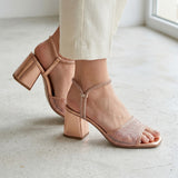 SANDALIAS DE FIESTA STYLO MUJER 0600 TEXTIL ORO/ROSADO