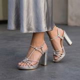 SANDALIAS DE FIESTA STYLO MUJER 9214 SIMIPIEL PLATA