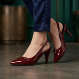 TACONES STYLO MUJER 2030 CHAROL VINO