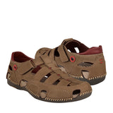Sandalias Lobo Solo para hombre nobuck grey con rojo 6580