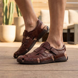 HUARACHES LOBO SOLO HOMBRE 6256 PIEL CAFÉ