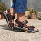 HUARACHES LOBO SOLO HOMBRE 6528 PIEL CAFÉ