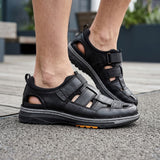 HUARACHES LOBO SOLO HOMBRE 6517 PIEL CAFÉ
