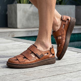 HUARACHES LOBO SOLO HOMBRE 7246 PIEL CAFÉ