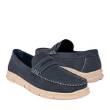 Mocasines Torrente para hombre, color simipiel azul, corrida 25-29