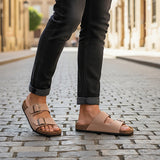 Sandalias Berlin para hombre, color simipiel beige, corrida 25-29